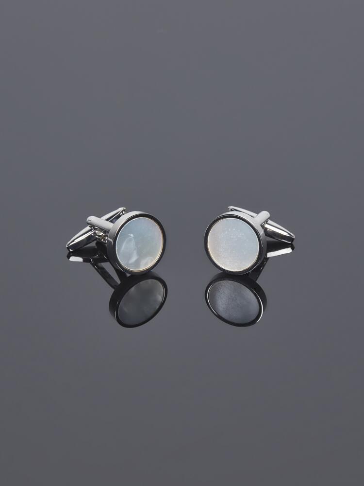 Round mother-of-pearl cufflinks