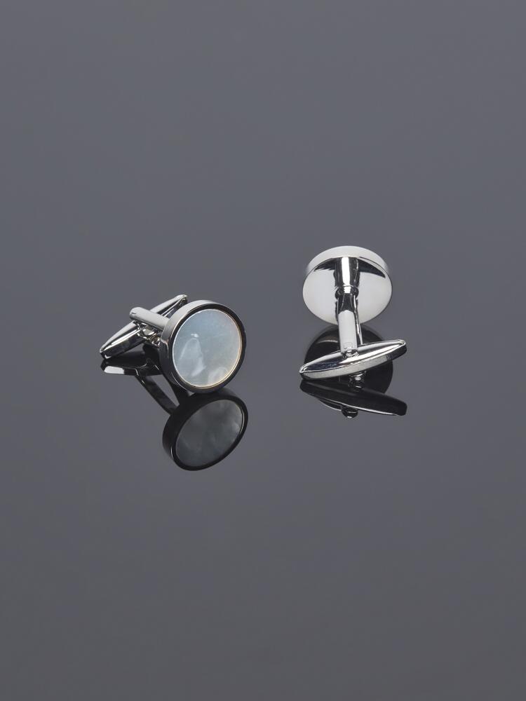 Round mother-of-pearl cufflinks