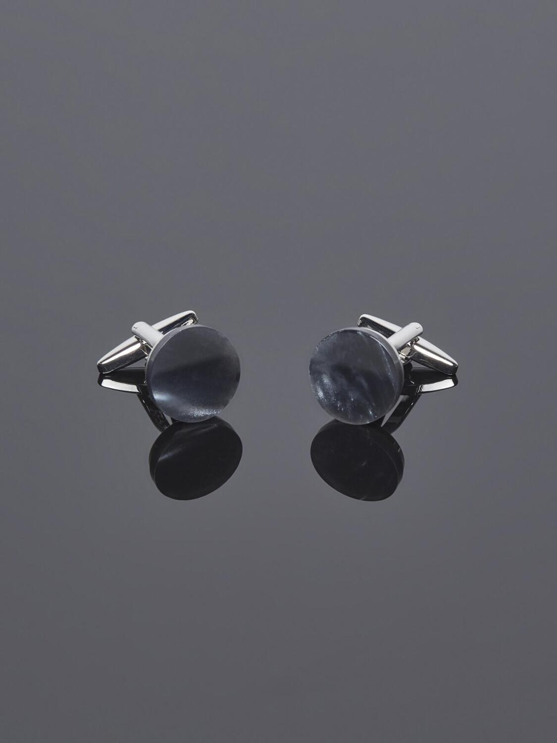Round grey stone Cufflinks