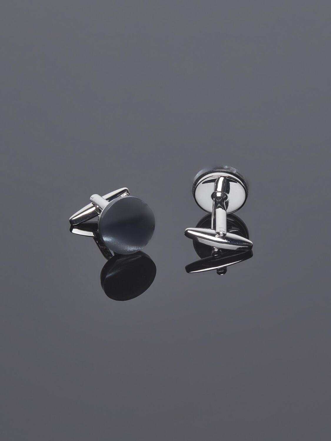Round grey stone Cufflinks