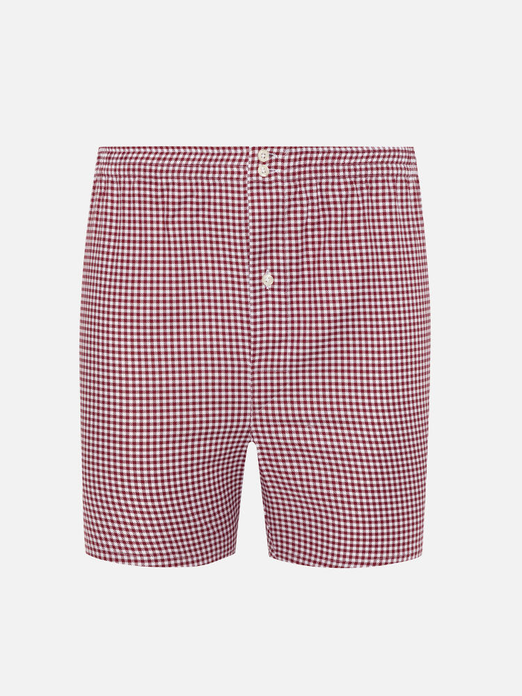 Elliott burgundy check boxer shorts