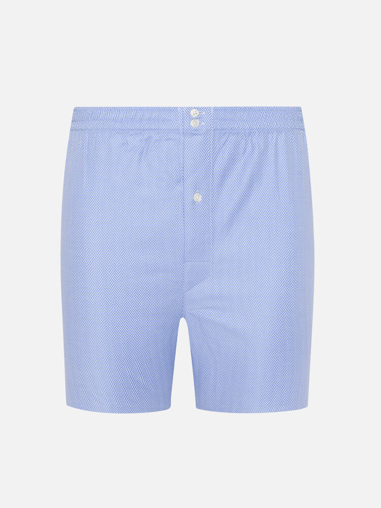 Hunter boxer shorts in blue herringbone