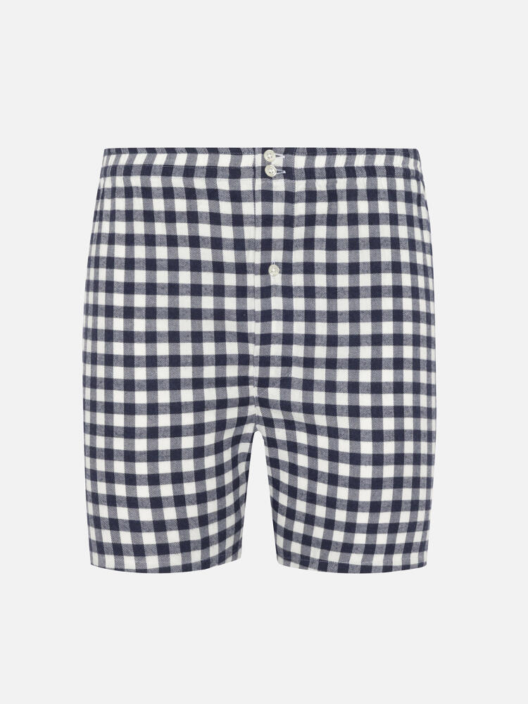 Rob navy check flannel boxer shorts