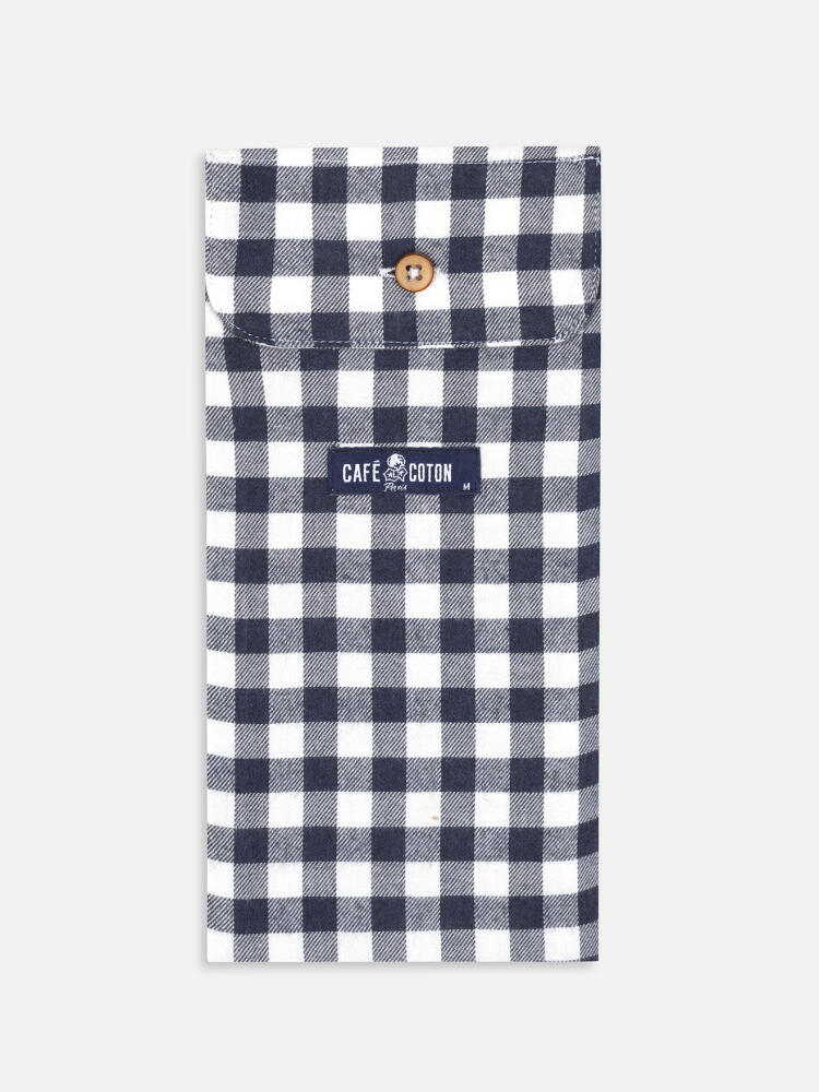 Rob navy check flannel boxer shorts