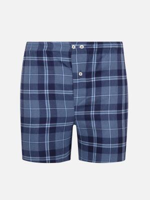 Adam flannel boxer shorts with sky blue checks