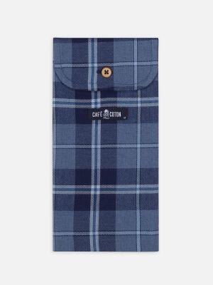 Adam flannel boxer shorts with sky blue checks