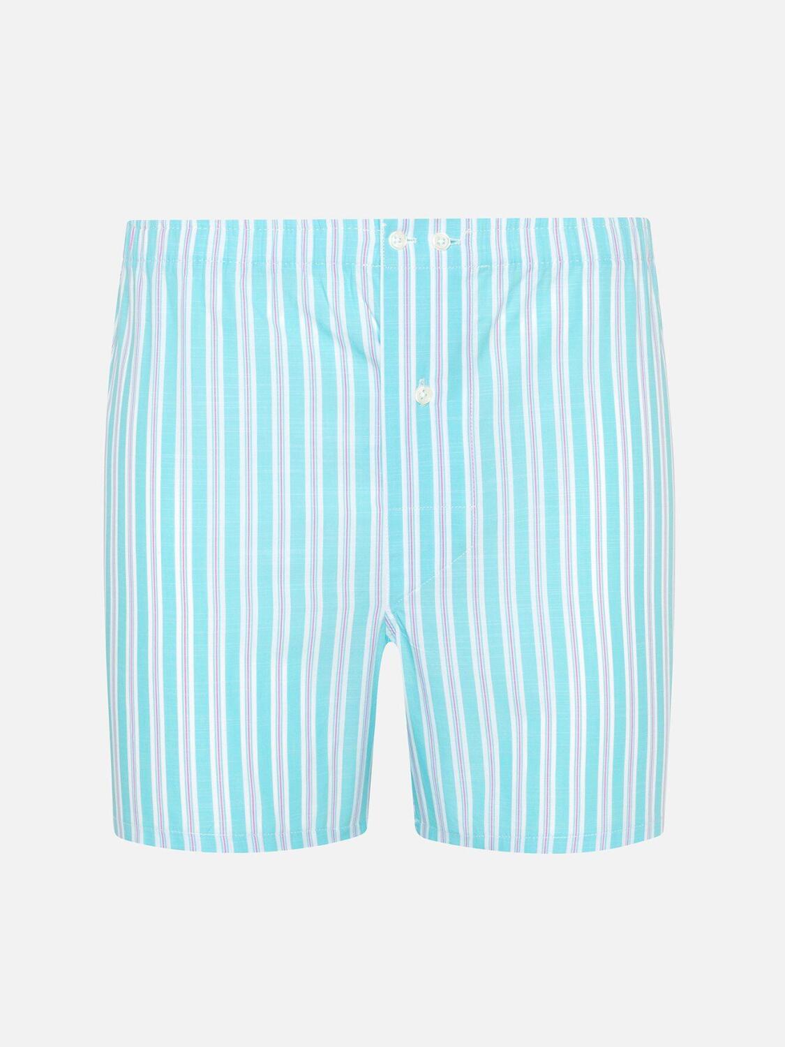 Pink and turquoise stripes popelin boxer short