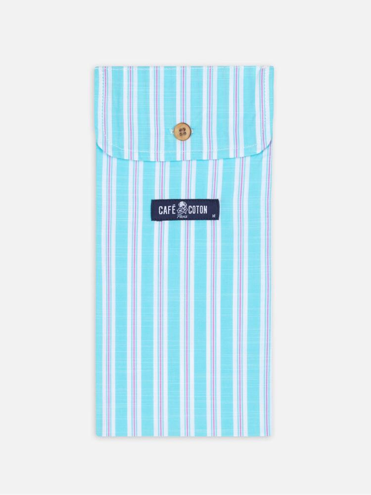 Pink and turquoise stripes popelin boxer short
