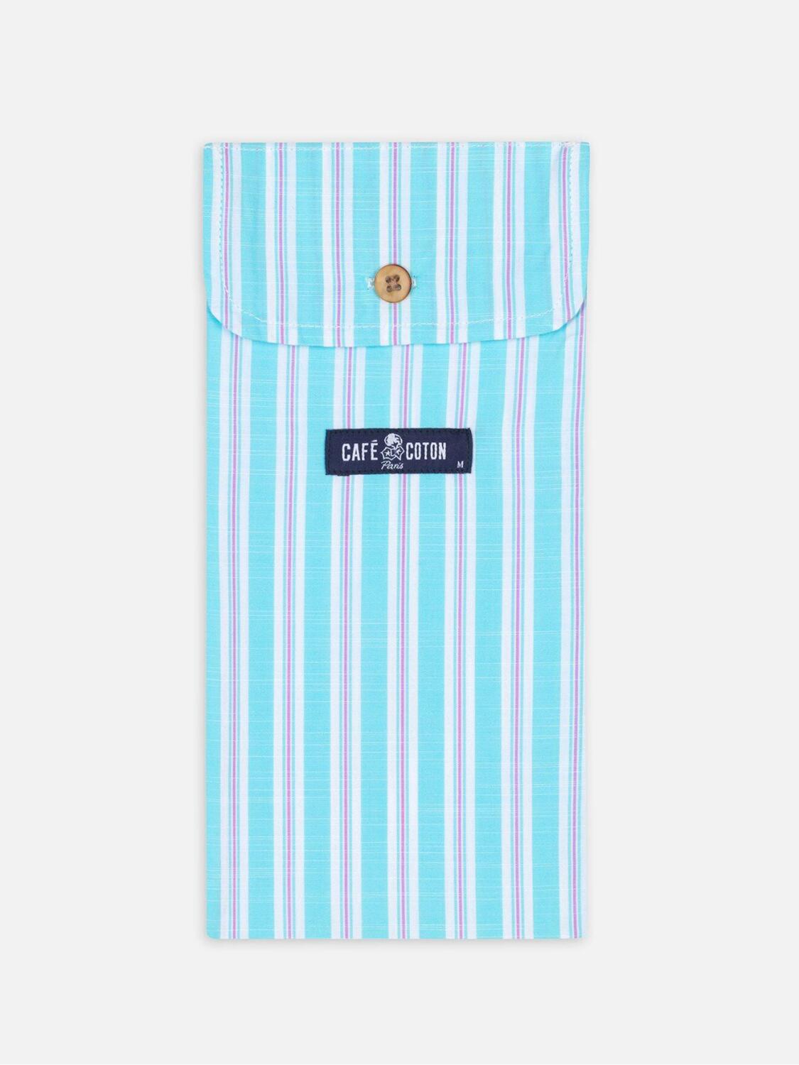 Pink and turquoise stripes popelin boxer short