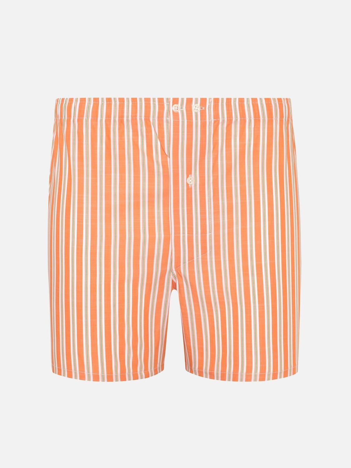 Orange and green stripes popelin boxer short