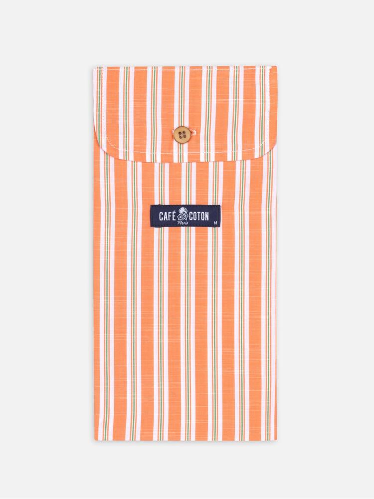 Orange and green stripes popelin boxer short