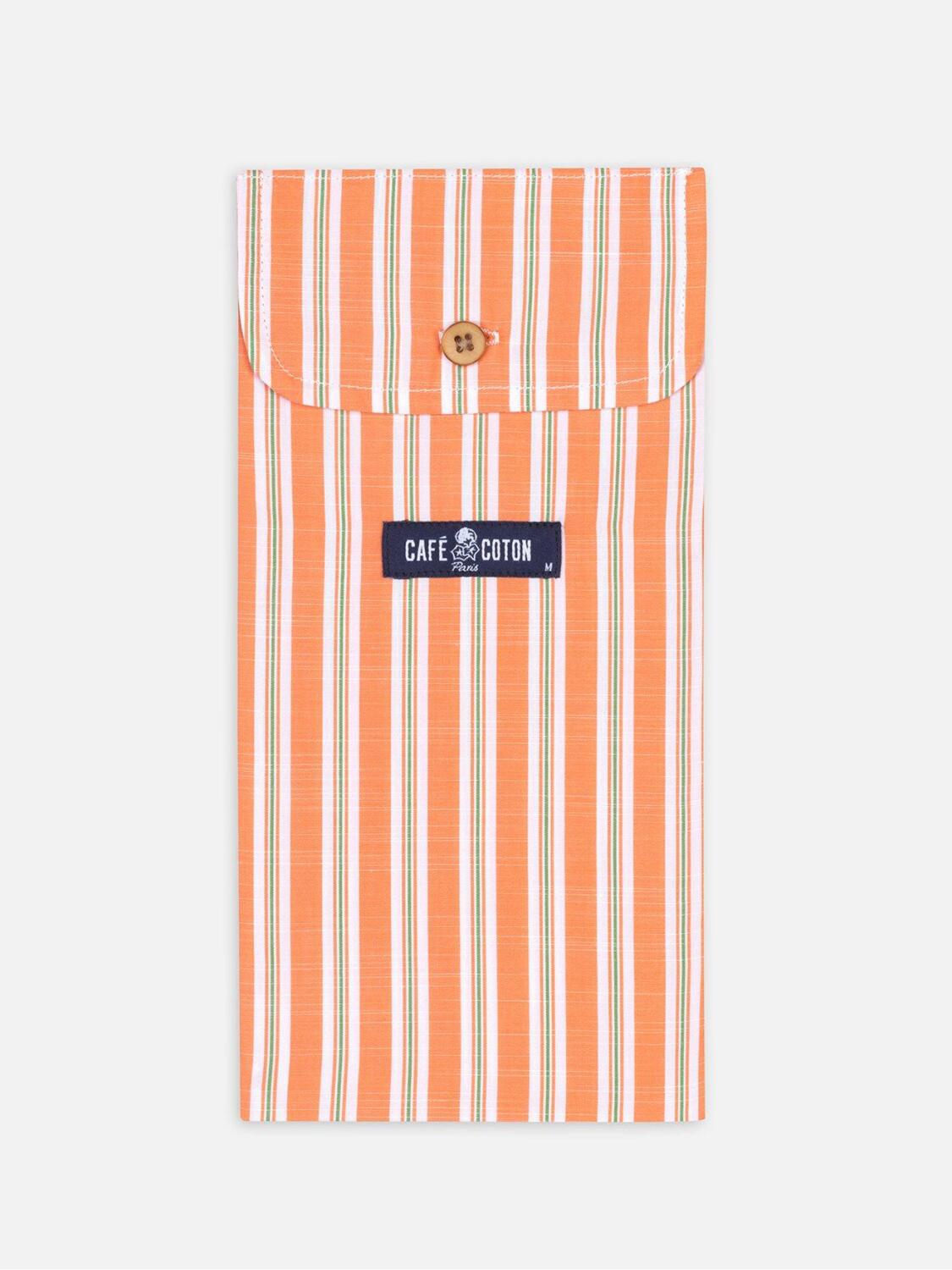 Orange and green stripes popelin boxer short