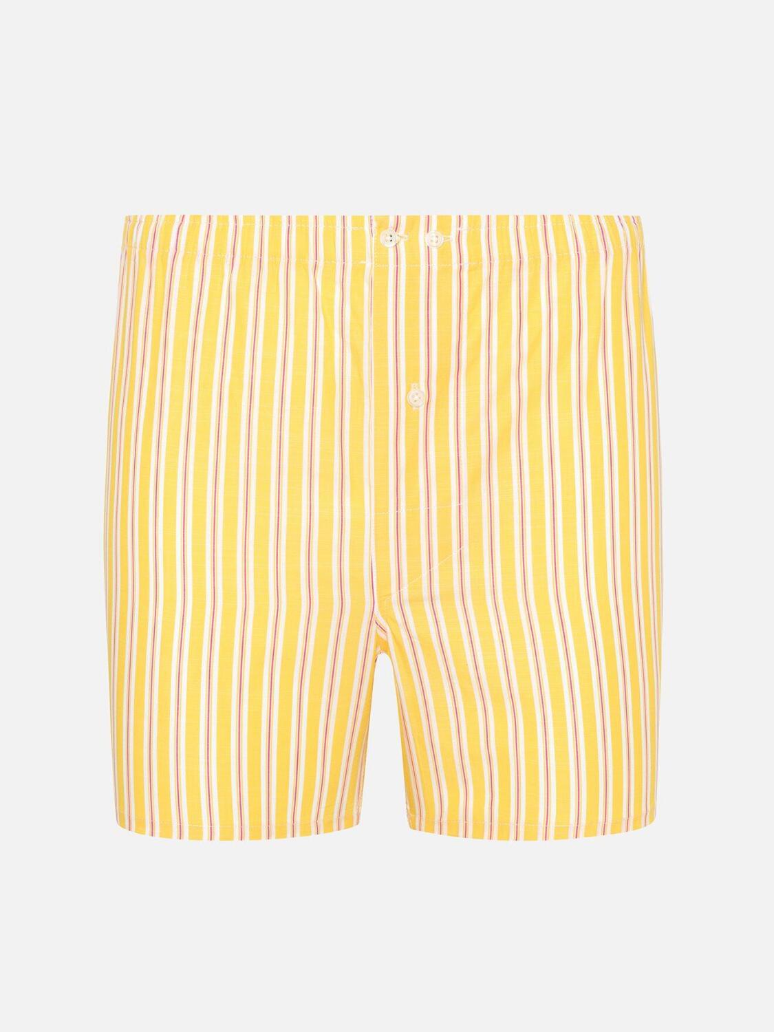 Yellow and pink stripes popelin boxer short