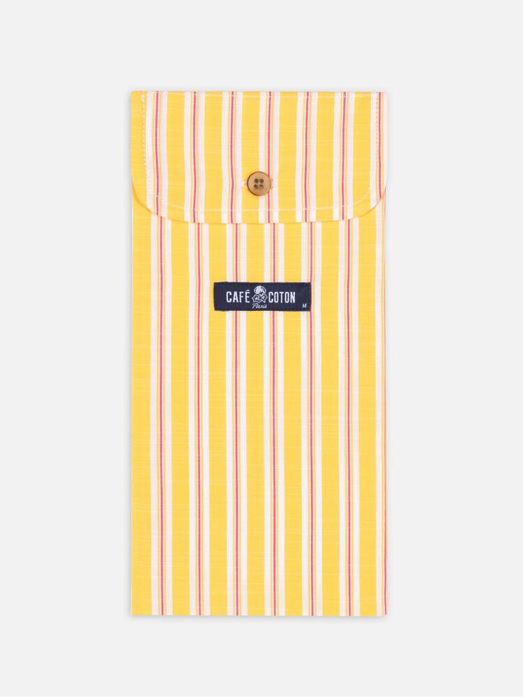 Yellow and pink stripes popelin boxer short