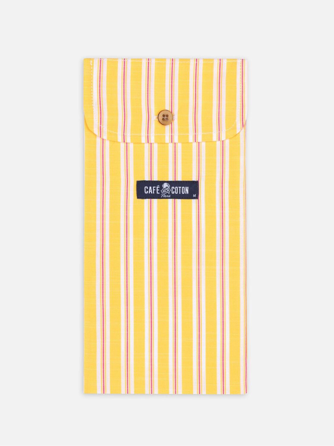 Yellow and pink stripes popelin boxer short