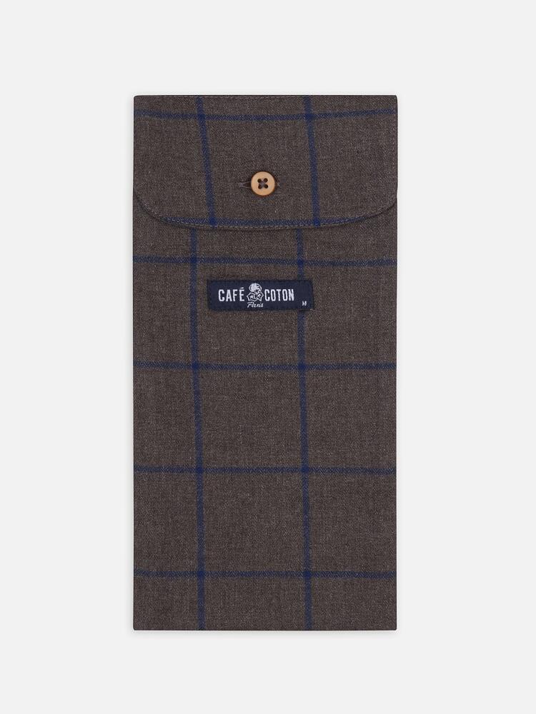 Eddy flannel boxer shorts with grey checks