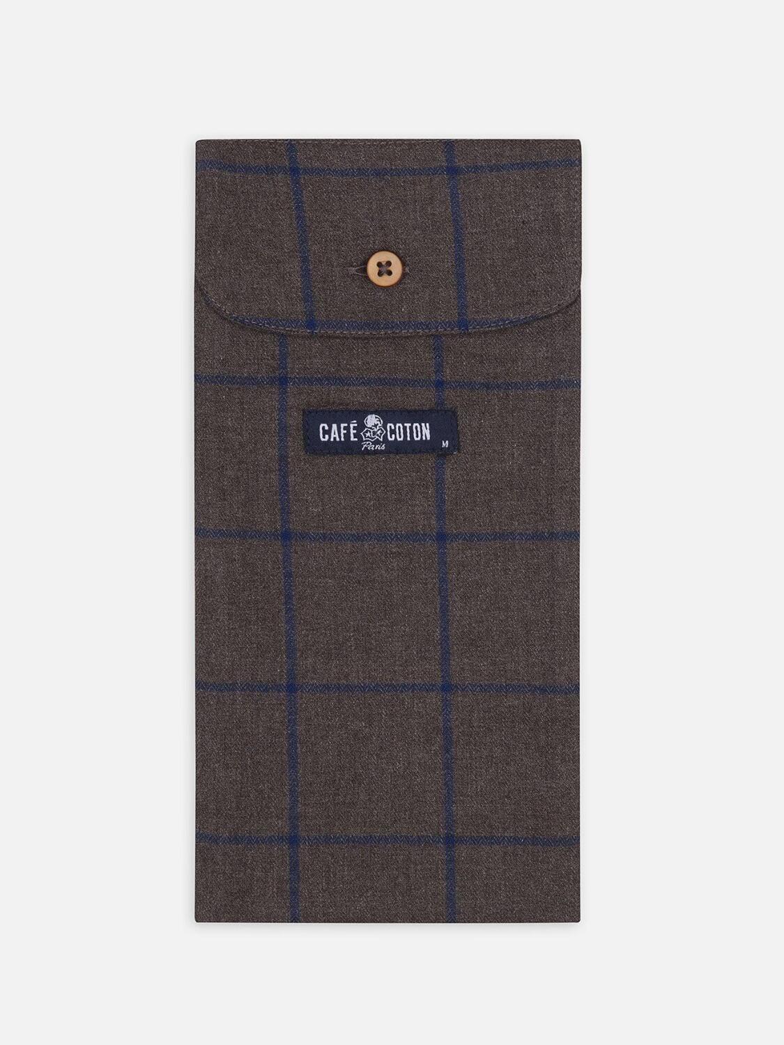 Eddy flannel boxer shorts with grey checks