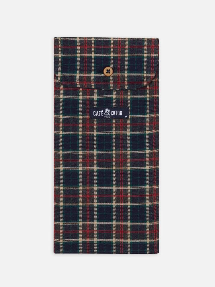 Gary flannel boxer shorts with blue checks