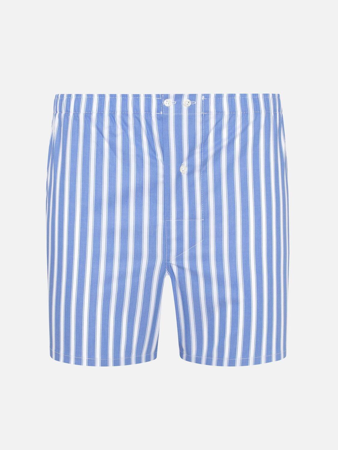 Blue sky and white stripes twill boxer short