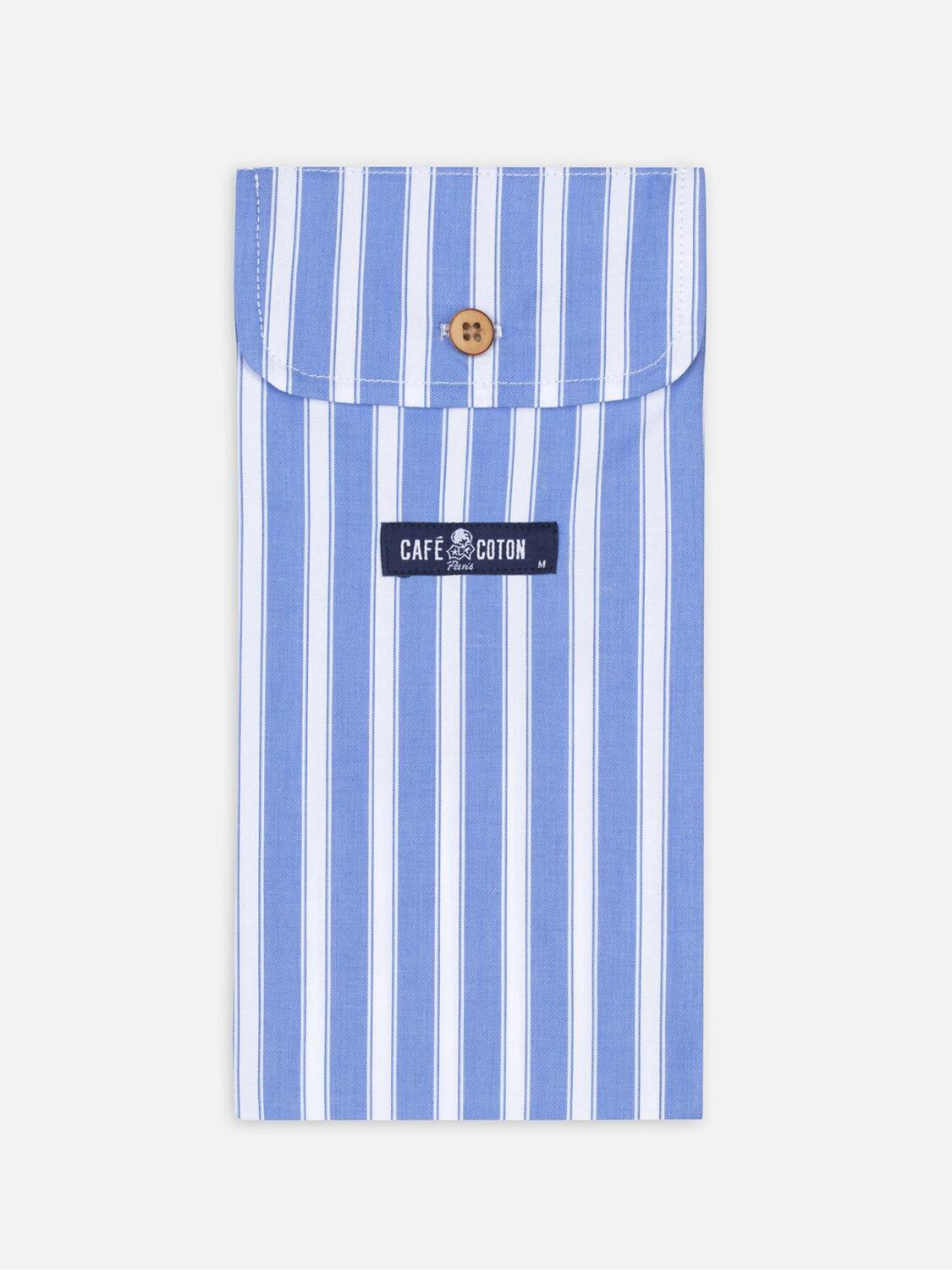 Blue sky and white stripes twill boxer short