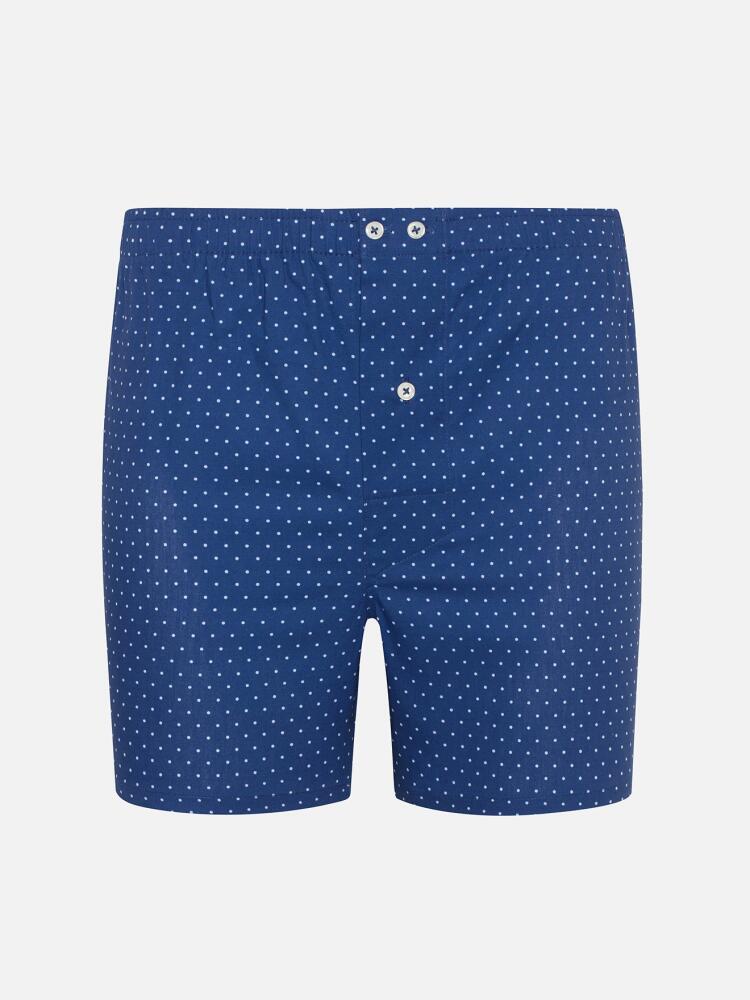 Blue spotted white popelin boxer short