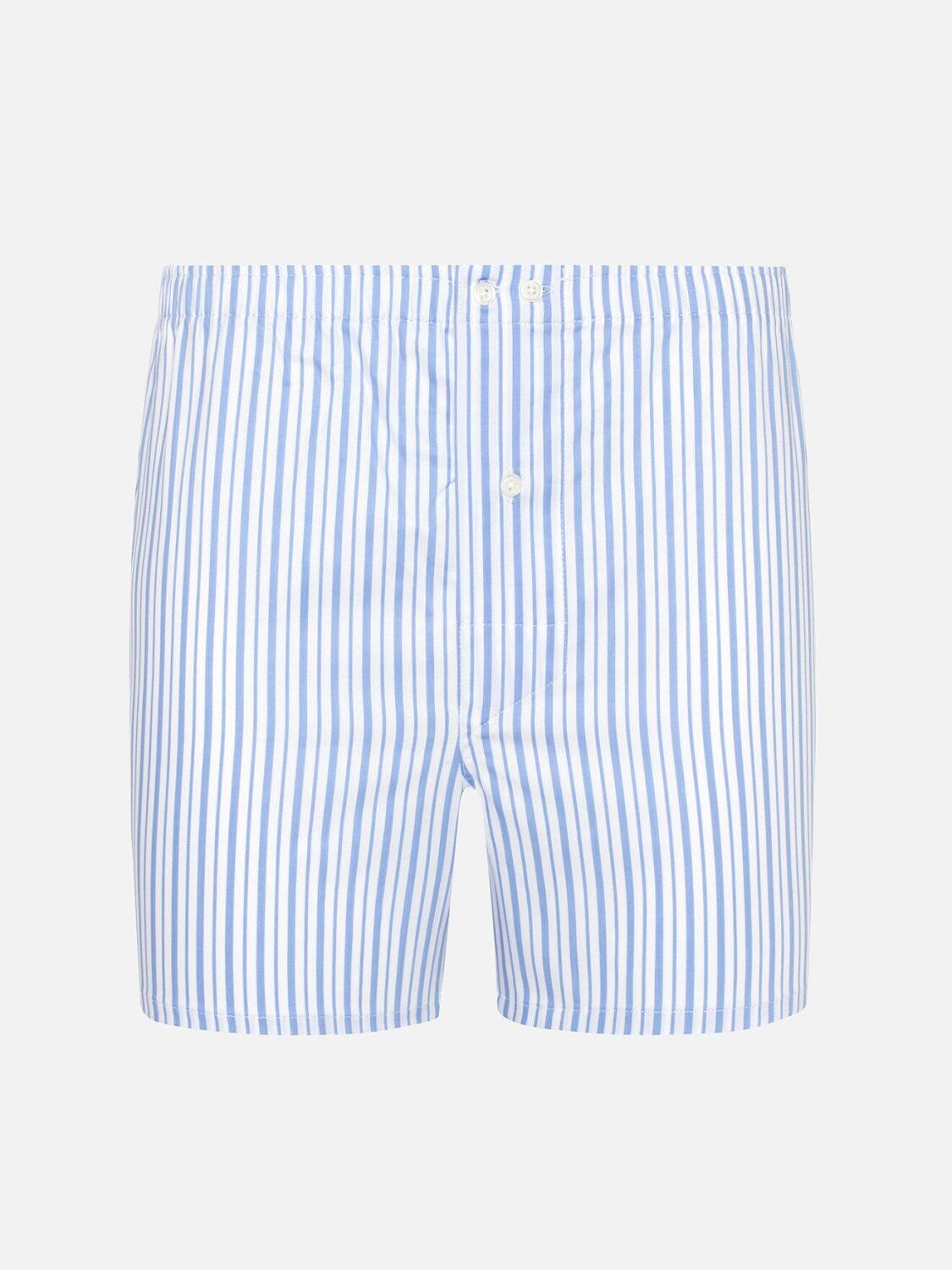 White stripes blue sky herringbones boxer short