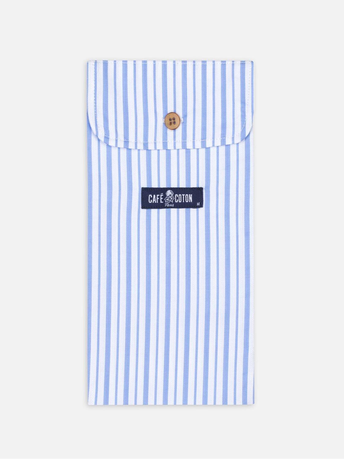 White stripes blue sky herringbones boxer short
