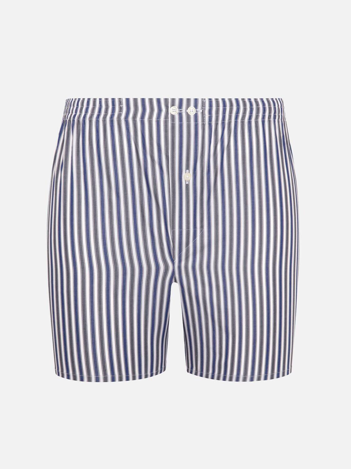 Cale&ccedil;on Robin &agrave; rayures marine et grises