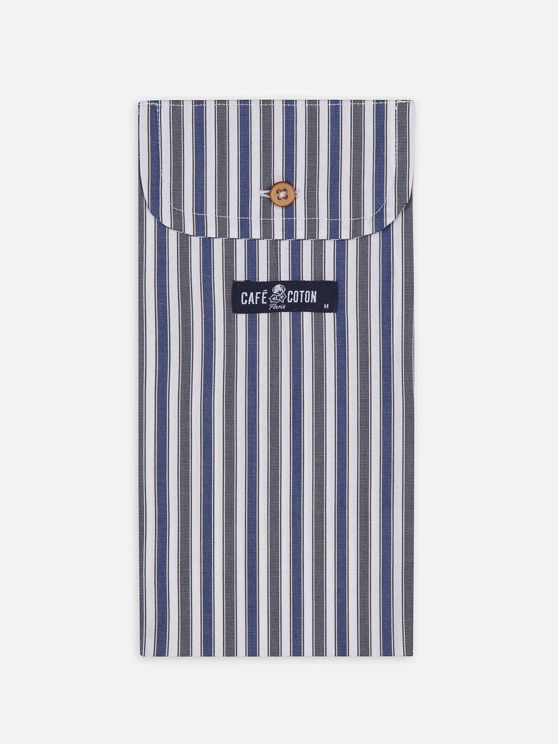 Cale&ccedil;on Robin &agrave; rayures marine et grises