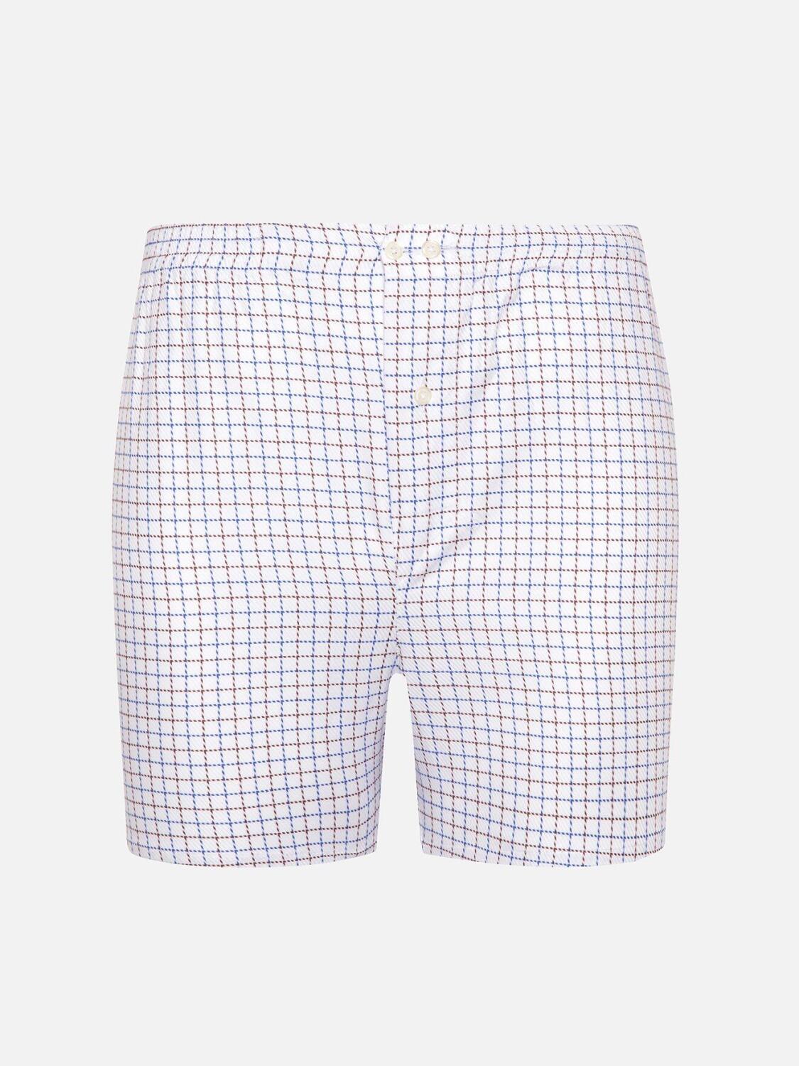 Cale&ccedil;on Sean &agrave; carreaux marron et bleus