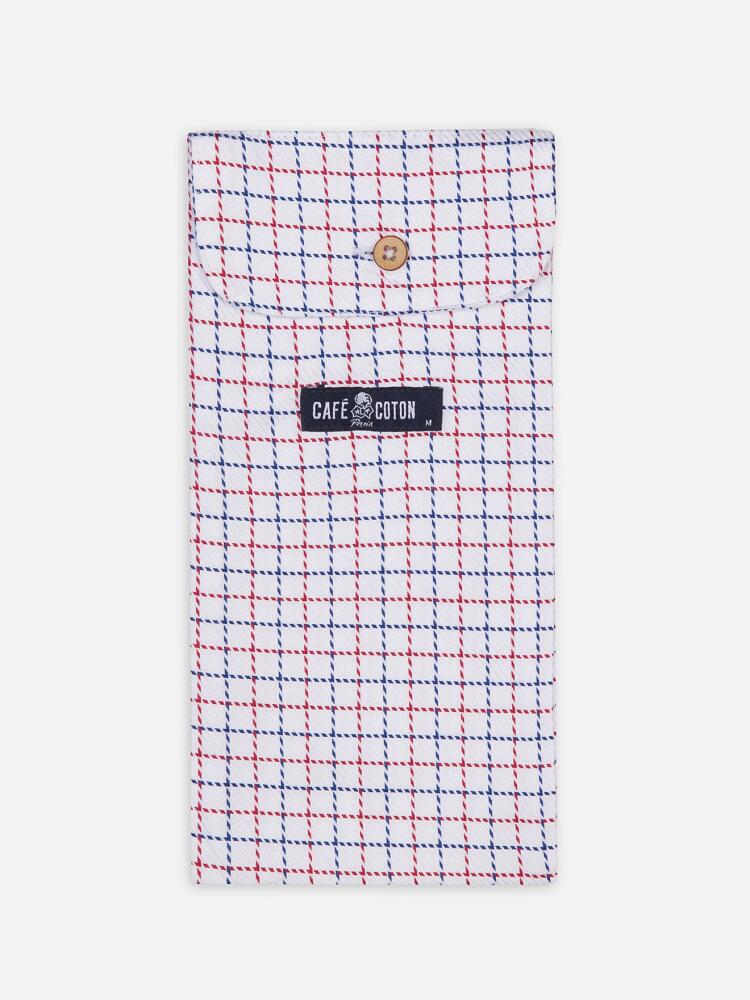 Sean navy and sky blue checkered boxer shorts