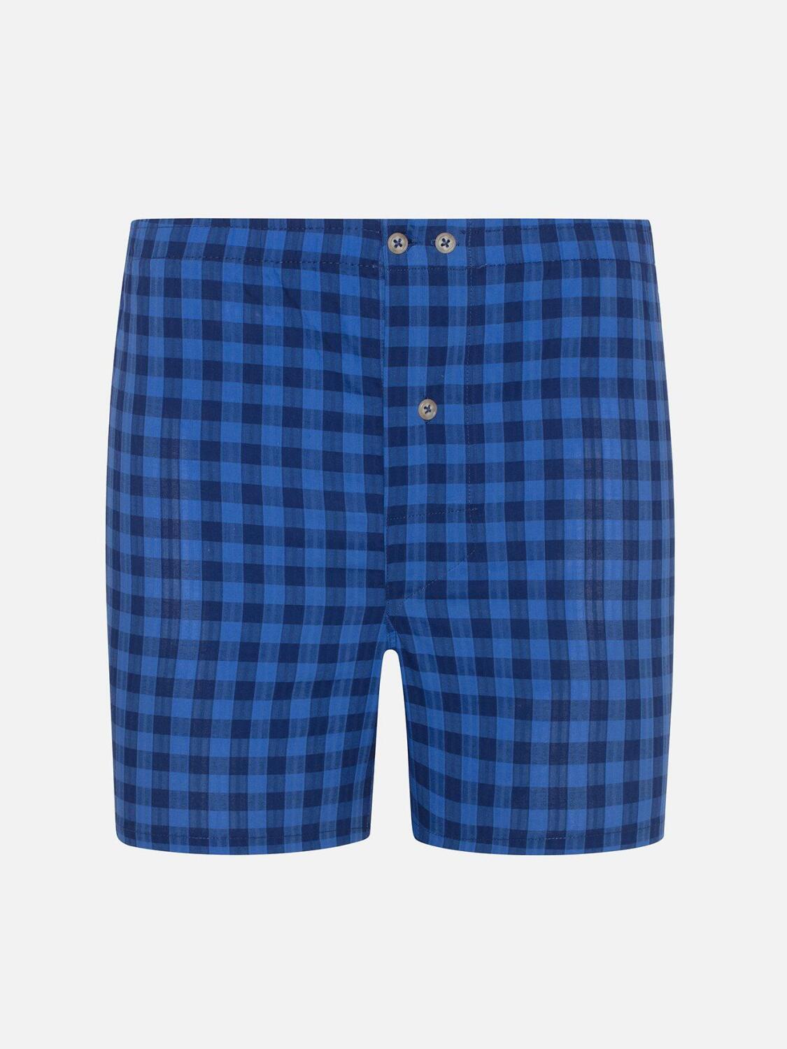 Navy checks popelin boxer short