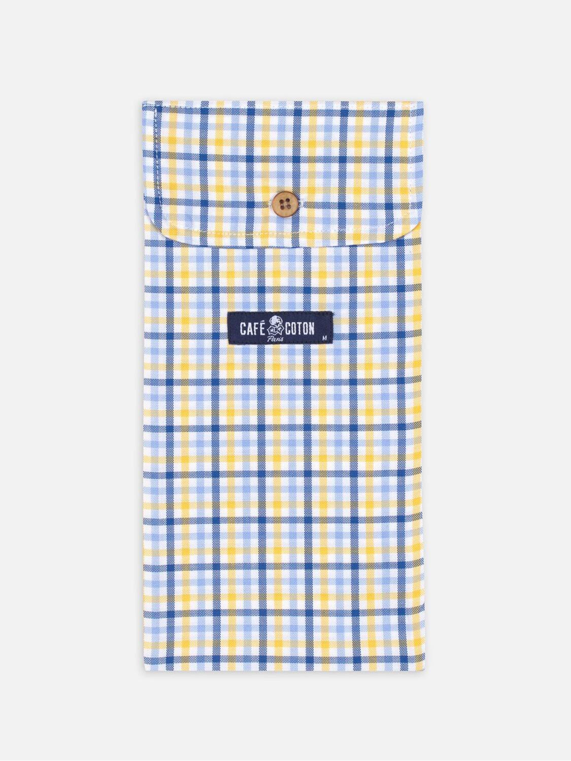 Cale&ccedil;on Will &agrave; carreaux jaunes et bleus