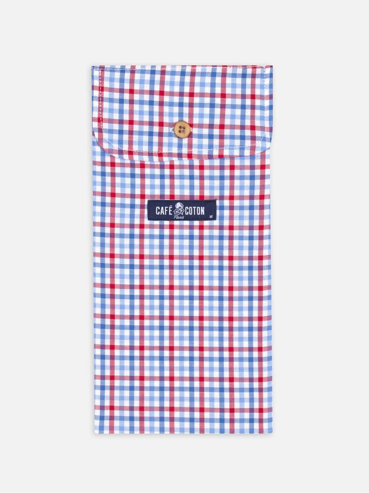 White checked blue and red oxford boxer short