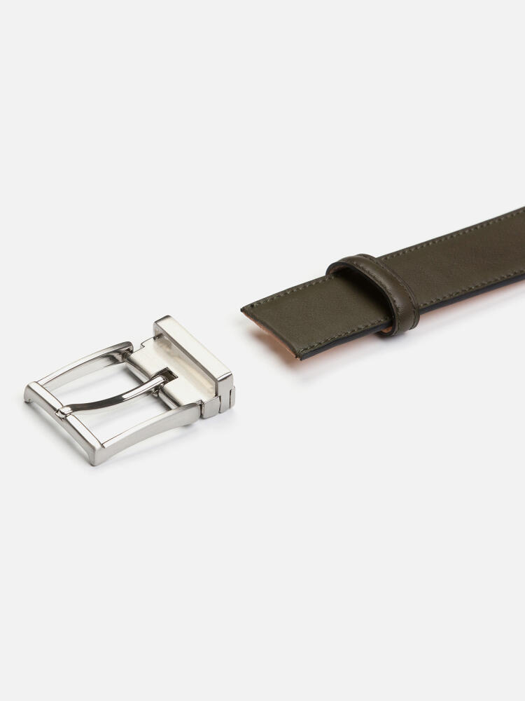 Khaki leather belt