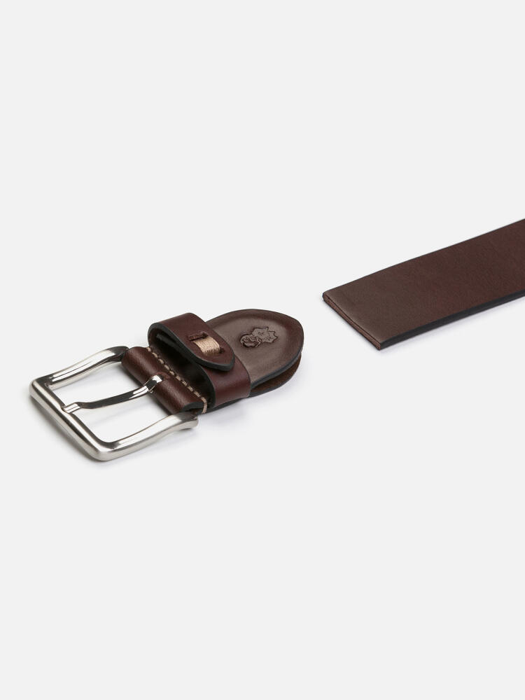 Ceinture en cuir patiné chocolat