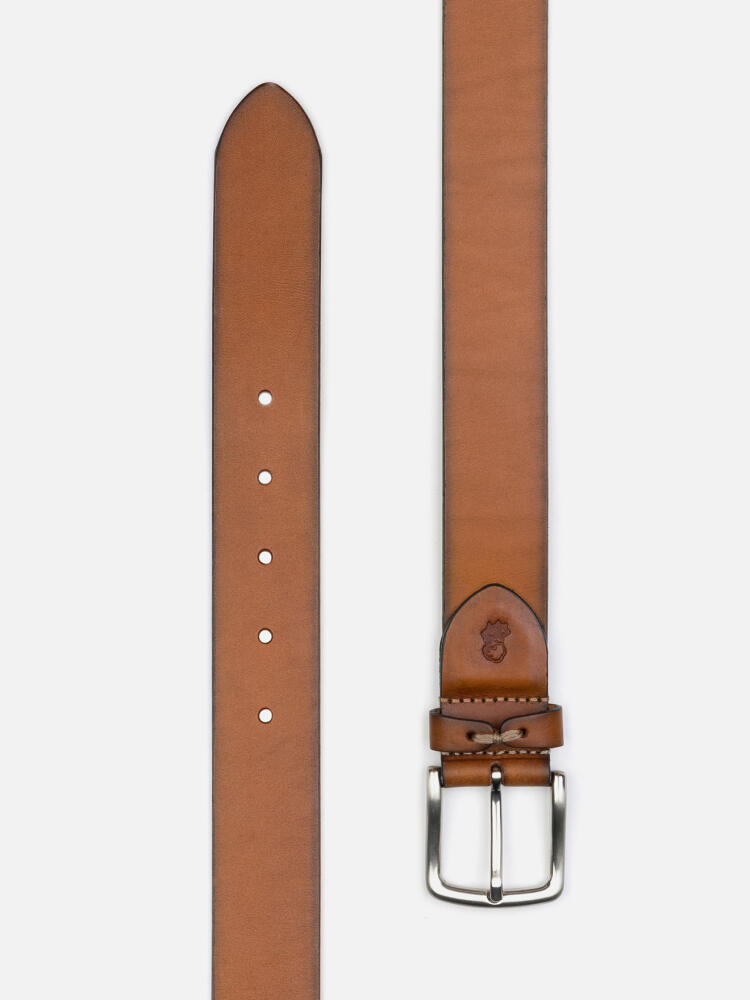 Ceinture en cuir patiné marron