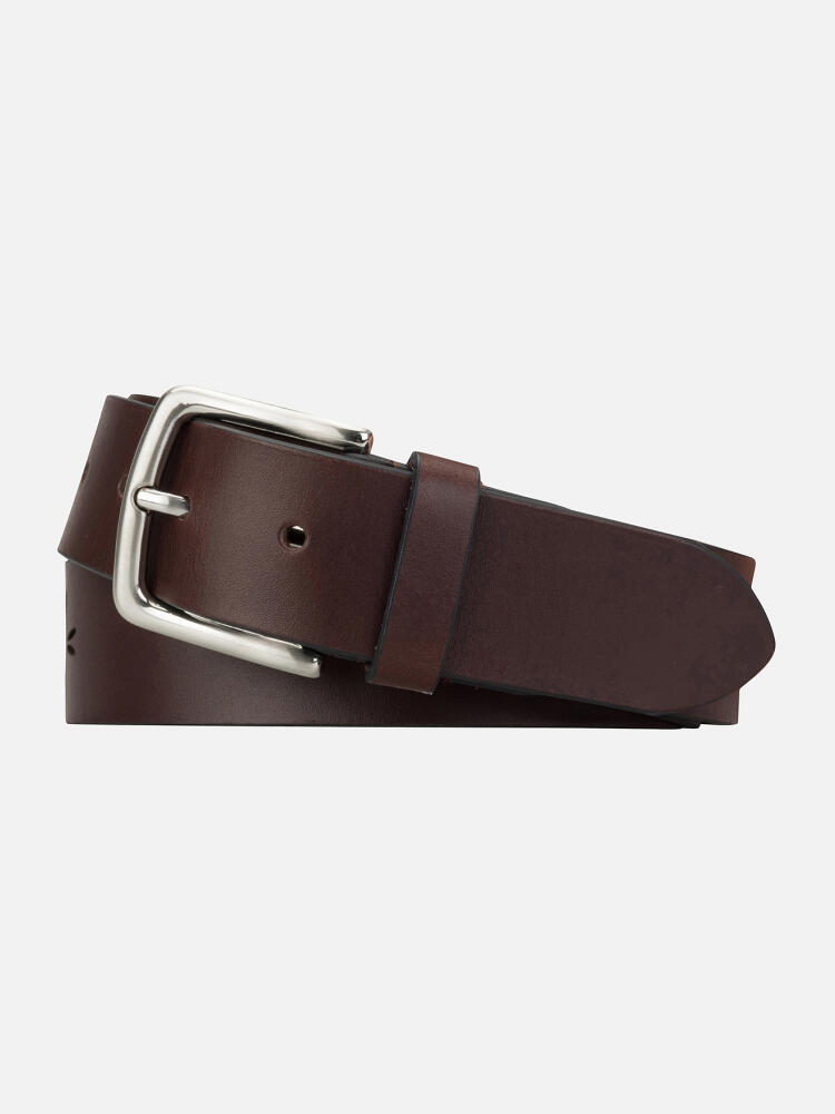 Ceinture en cuir marron à motifs