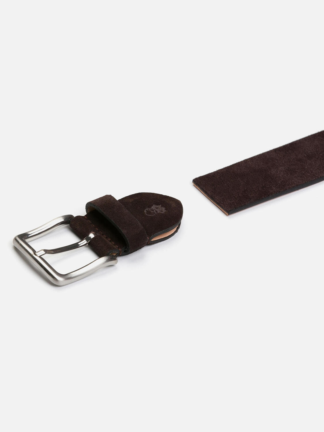 Brauner Lederg&uuml;rtel mit gestickten Motiven