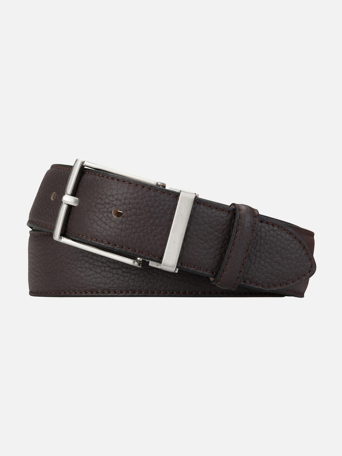 Ceinture en cuir taurillon chocolat