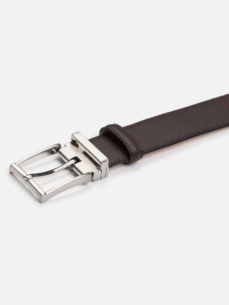 Chocolate calf leather belt