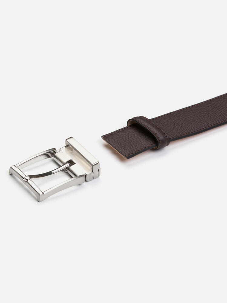 Chocolate calf leather belt