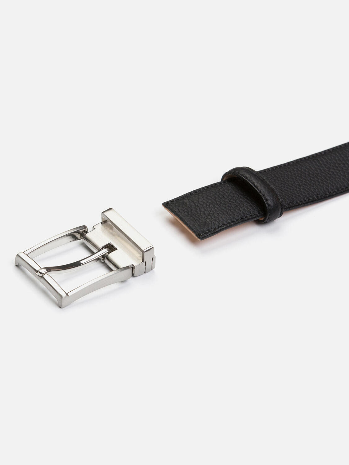 Ceinture en cuir taurillon noir