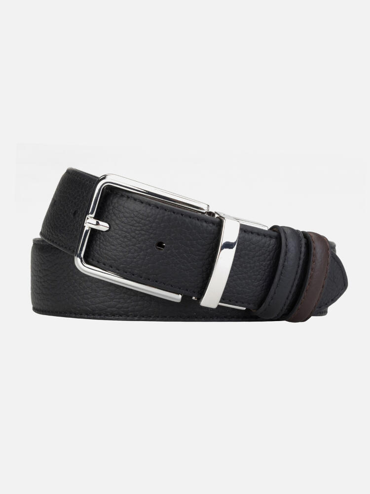 Chocolate/Black Reversible Leather Belt