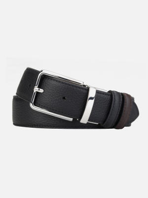 Chocolate/Black Reversible Leather Belt