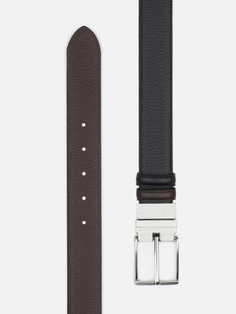 Chocolate/Black Reversible Leather Belt