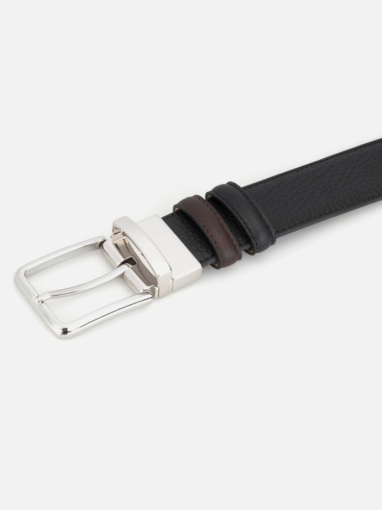 Chocolate/Black Reversible Leather Belt