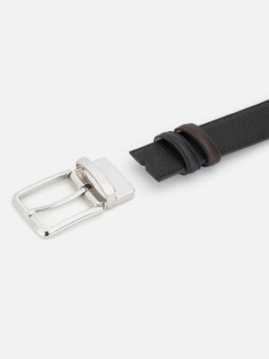 Chocolate/Black Reversible Leather Belt