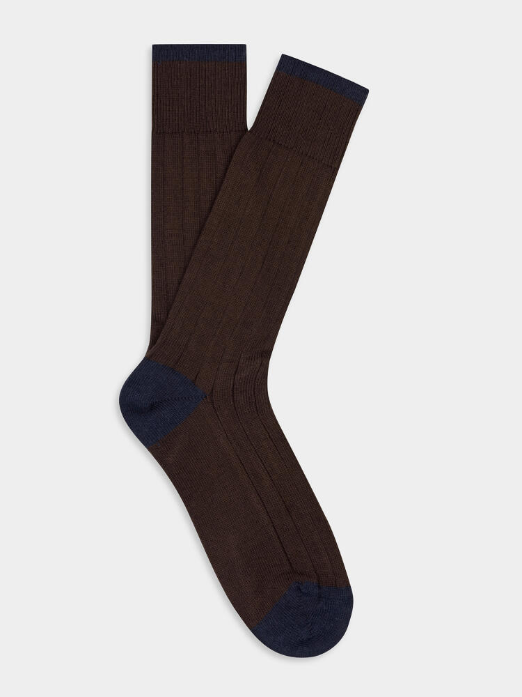 Chaussettes bicolores Barry chocolat