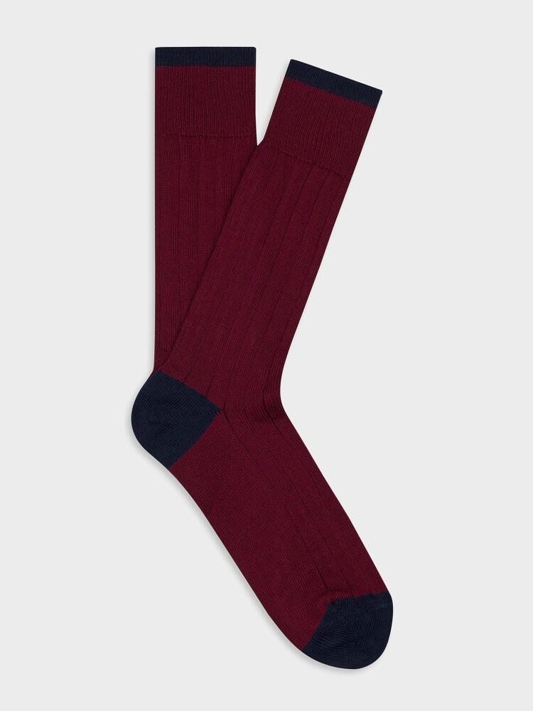 Chaussettes bicolores Barry bordeaux